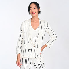 Donna Blazer - Ecru Cedar Print - Limited Edition