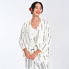Donna Blazer - Ecru Cedar Print - Limited Edition