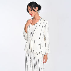 Donna Blazer - Ecru Cedar Print - Limited Edition