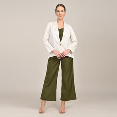 Donna Set of 3 - Long Shirt, Inner & Pants - Ecru & Olive