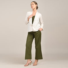 Donna Set of 3 - Long Shirt, Inner & Pants - Ecru & Olive