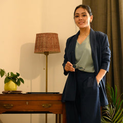 Donna 3 - Piece Blazer Suit - Tone On Tone Blue