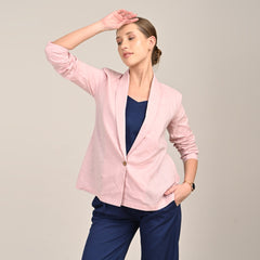 Donna Set of 3 - Long Shirt, Inner & Pants - Pink & Navy