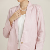 Donna Shawl Collar Blazer - Pastel Pink