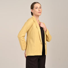 Donna Shawl Collar Blazer - Butter Yellow