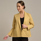 Donna Shawl Collar Blazer - Butter Yellow