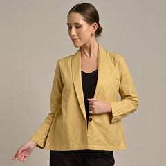Donna Shawl Collar Blazer - Butter Yellow
