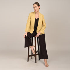 Donna Set of 3 - Long Shirt, Inner & Pants - Yellow & Coffee