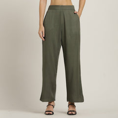 Rumi Co-ord Set - Pintuck Tunic & Pants - Olive Green