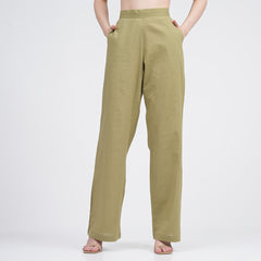 Sofia Set Of 2 - Ecru block print & Sage Green