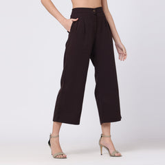 Ruth Co-Ord Set - Square Neck Top & Pants - Maroon & Coffee