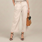 Barrel Leg Pants - Greige