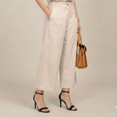 Barrel Leg Pants - Greige