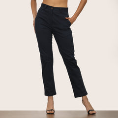 Bella Set Of 2 - Bell Sleeves Top & Chinos - Ecru & Navy Blue