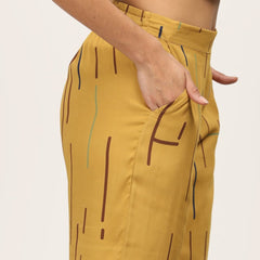 Ethan Pants - Mustard Cedar Print - Limited Edition