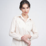 Jessica Shirt - Ecru block print