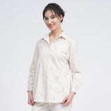 Jessica Shirt - Ecru block print