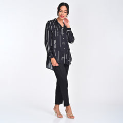 Opal Set Of 2 - Shirts & Pants - Black Cedar Print & Black - Limited Edition