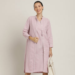 Jackie Dress & Jacket Set - Pastel Pink With Ecru Edging
