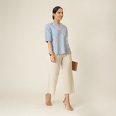 Cliff & Coast Set Of 2 - Kimono Sleeves Top & Pants - Dusty Blue & Beige