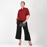 Cliff & Coast Set Of 2 - Maroon & Black
