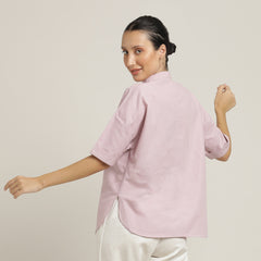 Cliff & Coast Set Of 2 - Kimono Sleeves Top & Pants - Pastel Pink & Ecru