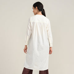 Sofia Set Of 2 - Pleated Tunic & Long-Leg Pants - Ecru & Coffee Brown