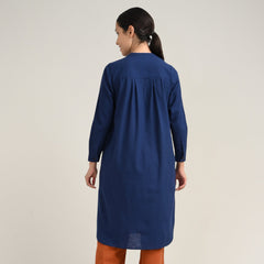 Sofia Set Of 2 - Pleated Tunic & Long-Leg Pants - Navy Blue & Autumn Rust