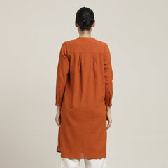 Sofia Set Of 2 - Pleated Tunic & Long-Leg Pants - Autumn Rust & Ecru