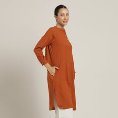 Pleated Tunic - Autumn Rust