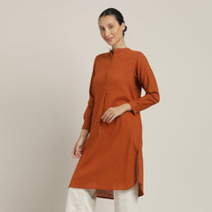 Pleated Tunic - Autumn Rust