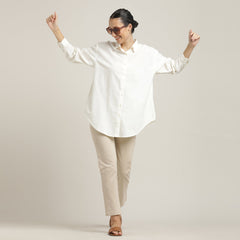 Oversized Shirt & Chinos - Ecru & Beige