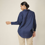 Oversized Shirt & Chinos - Navy Blue & Beige