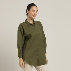 Oversized Shirt - Olive Green