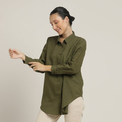Oversized Shirt - Olive Green