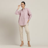 Oversized Shirt & Chinos - Pastel Pink & Beige
