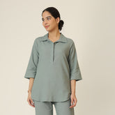 Skipper Collar Tunic - Agave Green