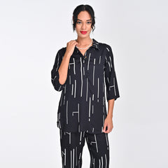 Skipper Collar Tunic - Black Cedar Print - Limited Edition