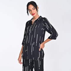 Skipper Collar Tunic - Black Cedar Print - Limited Edition