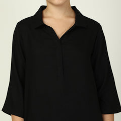 Skipper Collar Tunic - Black