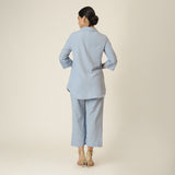 Skipper Collar Tunic Set of 2 - Tunic & Pants - Dusty Blue