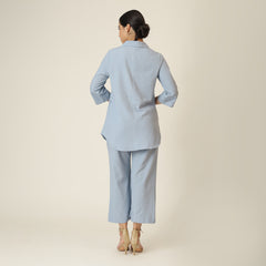 Skipper Collar Tunic Set of 2 - Tunic & Pants - Dusty Blue