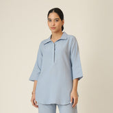 Skipper Collar Tunic - Dusty Blue
