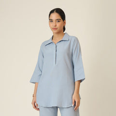 Skipper Collar Tunic - Dusty Blue