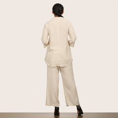 Skipper Collar Tunic Set of 2 - Tunic & Pants - Beige