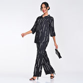 Skipper Collar Tunic Set Of 2 - Tunic & Pants - Black Cedar Print - Limited Edition