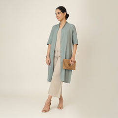 Dakota Set of 3 - Long Shirt, Inner & Pants - Agave Green & Greige