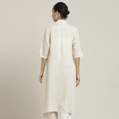 Dakota Set Of 3 - Overlay, Slip Top & Barrel Leg Pants - Beige & Ecru