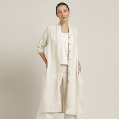 Dakota Set Of 3 - Overlay, Slip Top & Barrel Leg Pants - Beige & Ecru