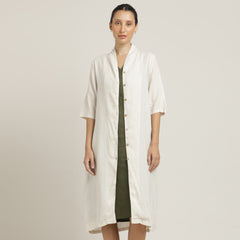 Dakota Dress & Jacket Set - Overlay & Midi Dress - Beige & Olive Green